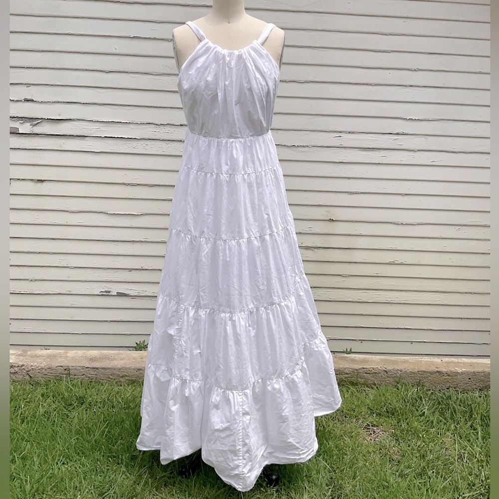 Anthropologie Strappy White Maxi Dress